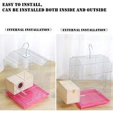 Natural Pine Wood Bird Nesting Box Parakeets, Lovebirds, And Other Small Birds ( Size) - M - View 9