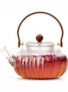 1pc Pumpkin Textured Tea Pot, New Arrival 2025, Thick Glass Kettle For Boiling Water, Wholesale Tea Pot & Cup Set