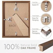 8x10 Picture Frame, Solid Oak Wood 8x10 Photo Frame With Mat To 5x7, 10x8 Picture Frames For Wall And Tabletop Display, Set Of 3 - 8x10 in - 3P - 查看 4