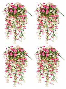 2PCS/4PCS/6PCS Artificial Morning Glory Hanging Anti UV Fake Silk Suitable For Outdoor Porches Family Balconies Courtyard Decoration