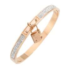 1pc Fashion Luxury Charm Stainless Steel Gold Silver Rose Gold Lock Bracelet Suitable For Women's Daily Wear