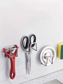 1/2/4 Pcs Stainless Steel Sink Sponge Holder, Self-Adhesive Dish Drying Rack, Dishcloth Ball Strainer Sink Cover Storage Rack, Kitchen Wall Mount Hanging Hook Storage Organizers, Stainless Steel Hooks, Suction Cup Hooks For Kitchen, Bathroom, Door, Wall, Bohemian Style, Easy Installation, Home And Kitchen Storage Accessories - Multicolor - View 6