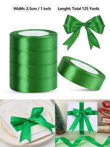 125 Yards/1 Inch Single-Sided 31-Color Solid Color Satin Ribbon Set, 125 Yards/1 Inch Wide Per Roll, Various Ribbons Suitable For Gift Wrapping, Christmas, Weddings, Parties, Flower Decorations