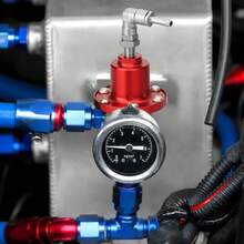 0-160 PSI Black-Red Adjustable Fuel Pressure Regulator Kit W/Oil Gauge Universal - 1 - View 8