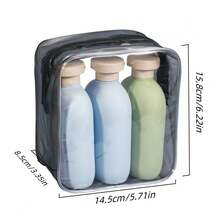 3 件套防漏旅行瓶套装 - 可再填充洗发水、护发素、乳液和肥皂容器，配有便携式储物袋，用于化妆品和美容产品家居浴室装饰秋季装饰返校 - 彩色 - 查看 15