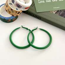 1 Pair Fashionable Simple & Versatile C-Shape Hoop Earrings