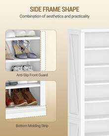 Hzuaneri Scarpiera, Scarpiera Indipendente Con 27-30 paia Di Scarpe, Divisorio Regolabile, Scaffale Portascarpe per Scarpe per Ingresso, Soggiorno, Camera da Letto, Bianco