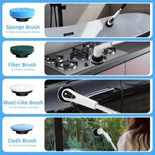 GENAI 电动旋转洗涤器，家用无绳清洁刷洗涤器，9 个可更换刷头，3 个可调节尺寸，适用于浴室淋浴浴缸玻璃车 - 彩色 - 查看 5