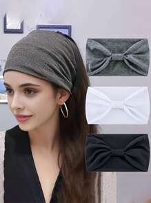 Bandanas para mujer, diademas deportivas anchas elásticas para mujer, diademas de un solo color para yoga y sudor, accesorios de moda para el cabello, diademas clásicas
