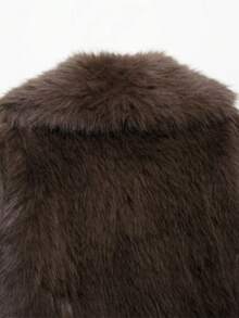 DEEKA Autumn/Winter New Thick Faux Fox Fur Collar Jacket, Fashion Synthetic Fur Coat, Young & Stylish