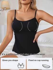 1 chiếc áo ngực thể thao dây mảnh co giãn cao dành cho nữ, áo hai dây gân trơn có đệm ngực, áo croptop ôm sát thoải mái, áo thể thao màu đen thanh lịch, phù hợp cho mọi mùa, dây đeo có thể điều chỉnh, áo hai dây hở lưng gợi cảm. - màu đen - Xem 4