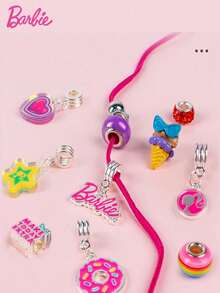 Mattel 1Set Barbie Officially Licensed DIY Beaded Bracelet Set Of Delicate Ornaments Handmade Materials Diamond Beaded Adjustable Chain Bag Pendant Party Cosplay Dress Up Jewellery Decorations Birthday Christmas Gift - BB-201505 - View 6