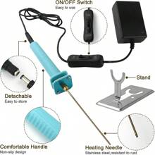 Juego de herramientas de cortador de espuma eléctrico con cuchillo de alambre caliente, cortador de poliestireno expandido para tableros de espuma, corte de EPS, corte de poliestireno, corte de materiales ligeros, manualidades y artes DIY