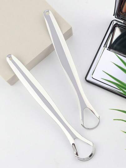 2pcs Tongue Cleaner, Smooth Surface Easy To Clean Tongue Scraper, Fits Tongue Curve To Remove Tongue Coating And Bad Breath