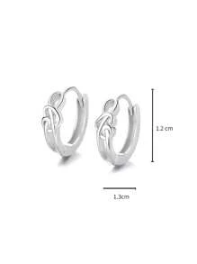 1 par de brincos de argola em prata esterlina S925 com design de coração vazado, brincos personalizados minimalistas e elegantes, presente para mulheres