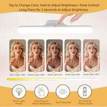 Local Delivery--2 Pack Rechargeable Wireless Vanity For Mirror, Magnetic LED Makeup Lamp With Touch Control, Adjustable Brightness & Angle, Stick-On Bathroom Vanity For Makeup, Bedroom, And Dorms - default - View 3