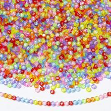 100pcs Mixed Letters White Background Black Letter Acrylic Beads Round Spacer Beads For Making Bracelets, Diy Crafts, Necklaces & Jewelry Accessories