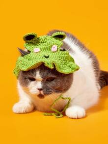 PETSIN 1 pieza Sombrero de mascota con diseño rana tejido - Multicolor - Ver 3