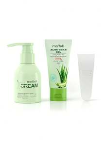 2 件芦荟脱毛膏套装，保湿，温和，清洁皮肤，去除腋毛、腿毛、手毛、胡须毛，无刺激