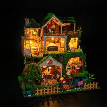 Modèle d'assemblage de villa de la forêt des fées, micro-kit artisanal DIY, décoration de chambre, artisanat en bois, cadeau d'anniversaire