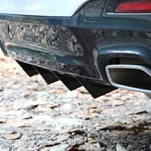 4 PCS Universal Car Rear Bumper Diffuser Shark Fin Spoiler Lip Splitter Black # - 1 - 查看 3