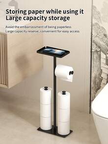 独立式卫生纸架，独立浴室收纳架，节省空间，纸巾收纳，大容量纸巾收纳架，浴室收纳整理，浴室纸巾架浴室配件 - 彩色 - 查看 5