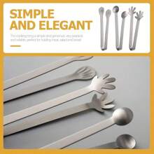 4/3/2/1 Piece(S) Stainless Steel Kitchen Tongs, Multi-Purpose Vegetable, Meat, Bread, Cooking, Barbecue Clips Suitable For Party, Buffet