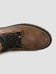 GLOBALWIN Women's Combat Boots Lace Up Boots For Women Ankle Booties For Women Low Heel Fall Boots Holiday Season - 22yy03 駱駝 - 查看 3