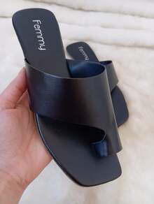 Women's Casual Comfortable Flat Mule Manca Sandal - Square Toe, Various Colors. - màu đen - Xem 6