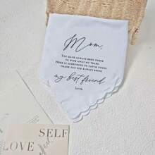 2pcs/Bag Wedding Decoration Bride To Be Mom/Dad Handkerchief Happy Tears Wipes Wedding Table Napkin Ornaments Bachelorette Party Bridal Shower