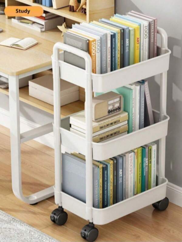 Chariot de rangement à plusieurs niveaux, boîte de rangement pour sous-vêtements avec tubes épais et capacité de charge élevée, étagère de rangement à plusieurs niveaux, convient pour la cuisine, la chambre à coucher et le camping extérieur, conception en plastique durable, chariot de rangement multifonctionnel | Étagère moderne à la mode | Étagère de rangement robuste