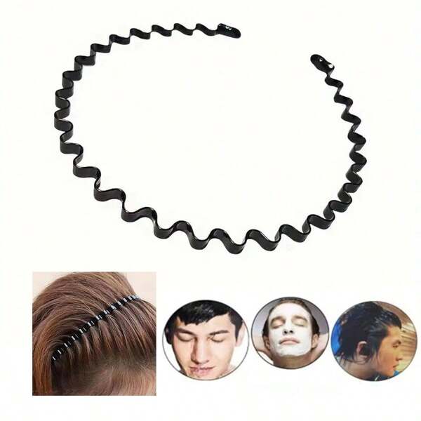 3-5pcs/Metal Hair Band For Men Women Headbands,Unisex Wavy Men Hair Bands, Fashion Hair Hoop For Boys Comb