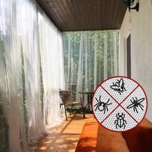 4pcs Halloween Christmas Adjustable Transparent Outdoor Curtains With Pole Pockets, Breathable Mesh For Everyday Use And Holiday Decorations - Suitable For Terraces, Cottages, Backyards, Porch, Gazebo, Indoor Mosquito Nets, Wedding Venue Decoration