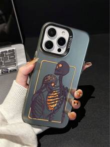 Anime 1pc Skull Couple Design Shockproof Phone Case Compatible With IPhone 16/7/8/11/12/13/14/15 And /Redmi/OPPO/Vivo/Honor
