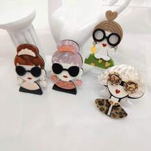 1pc Cute & 2D Flat Brooch Scarf Clip, Modern Minimalist & Vintage Style, Sweet Accessory Gift School Office Accessories Shirts Jacket Jewelry Christmas Halloween Clothes Pin Funny Teacher Gifts Costume Accessories Bag Charms