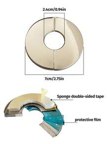 1/3/5 piezas Cubiertas decorativas de acero inoxidable, adecuadas para grifos, tubos de escape de calentadores de gas y agua - Duraderas, fáciles de instalar, diseño redondo - Multicolor - Ver 6