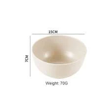 6 Inch Solid Color Plastic Bowl Salad Bowl Wheat Fiber Bowl Children Household Large Bowl Supplies