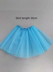 1 Piece 30cm Tutu, Mesh Princess Fluffy Skirt, Cosplay Skirt, Ballet Tutu Skirt, Birthday Party Cosplay Dress, Gauze Skirt, Halloween, Young Girl Solid Color Tutu Skirt, Mesh Fabric, Suitable For Casual And Stage Performance