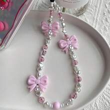 Yiwu Qiyou Accessories Co., LTD 750颗白色心形蝴蝶结亚克力珠，尺寸6-20mm，适用于DIY珠宝手链、手机吊坠和工艺装饰 - 粉色 - 查看 4