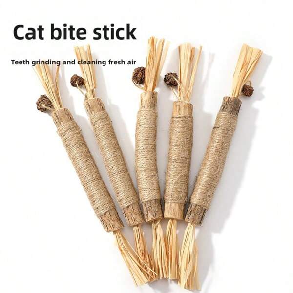 5PCS Catnip-Infused Dental Chew Sticks: Clean Teeth, Freshen Breath, Boost Energy For Lively & Active Cats Scented Chew Sticks For Cats: Strengthen Teeth, Clean Oral Cavity, Stimulate Energy, And Make Cats More Active
