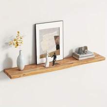 Vintage Rustic Wooden Floating Shelf | Wall-Mounted Storage & Display | Heavy-Duty Support | Easy Installation | Multi-Room Decor For Living Room, Bedroom, Bathroom, Kitchen, Study | Ideal For Photos, Plants, Books | Aesthetic Home Accessory, Shelf Decor Items, Floating Shelve