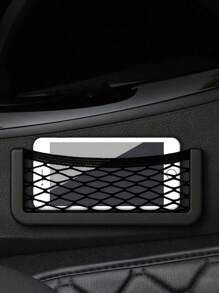 Universal And Practical Auto Organizer Seat Back Bag Back Rear Mesh Trunk Seat Elastic String Net Magic Sticker Car Universal Storage Bag Pocket Gifts For Women