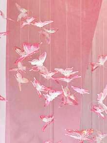 21pcs/Set DIY Butterfly Decorative Ceiling Hanging Ornaments Hanging Butterflies Ceiling Decoration For Christmas Tree Wedding Bedroom Decor, Crystal Butterfly Hanging Decorations, DIY Hanging Butterfly Flower Door Curtains, Fashion Butterfly Door Curtain Wedding Decorations Wedding, Pink/Purple Background Color, DIY Butterfly Ornaments For Room Decor Birthday Decorations Party Decorations Backdrop Wedding Decor Home Decor Christmas Decorations - Pink - View 5