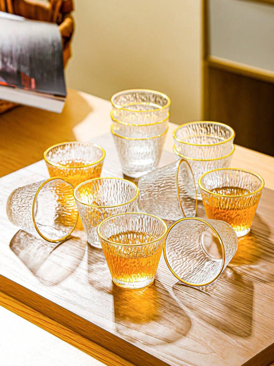 6件/8件/12件，2.6盎司玻璃中东风格小茶杯，透明功夫茶杯，浓缩咖啡杯，适用于各种茶、清酒、咖啡，是茶爱好者的理想礼物 - 彩色 - 查看 1
