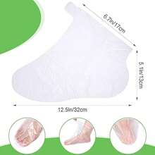 600 Pcs Disposable Plastic Foot Cover Foot Paraffin Bath Mats For Pedicure Foot Moisturising Socks Spa Foot Care With Sticker For Tight Closure - Multicolor - View 2