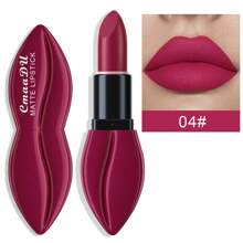 CmaaDu 1pcs Matte Lipstick, Lip Shape Design Lip Gloss, Long-Lasting, Easy To Apply, Waterproof, Sweat-Proof, Non-Stick, Suitable For Both Daily And Holiday Makeup, Perfect Gift