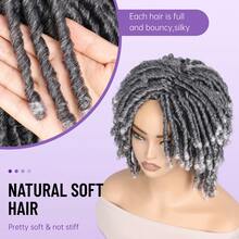 More Beautiful Full Curly Crochet Braided Wig | Natural Synthetic African Dreadlock Curly Hair, Short Twist Design, Breathable Layered Bob Cut, 4 Colors (Black/Brown/Copper/Gold) - Daily & Cosplay Replacement Wig - T1B-h# - View 2