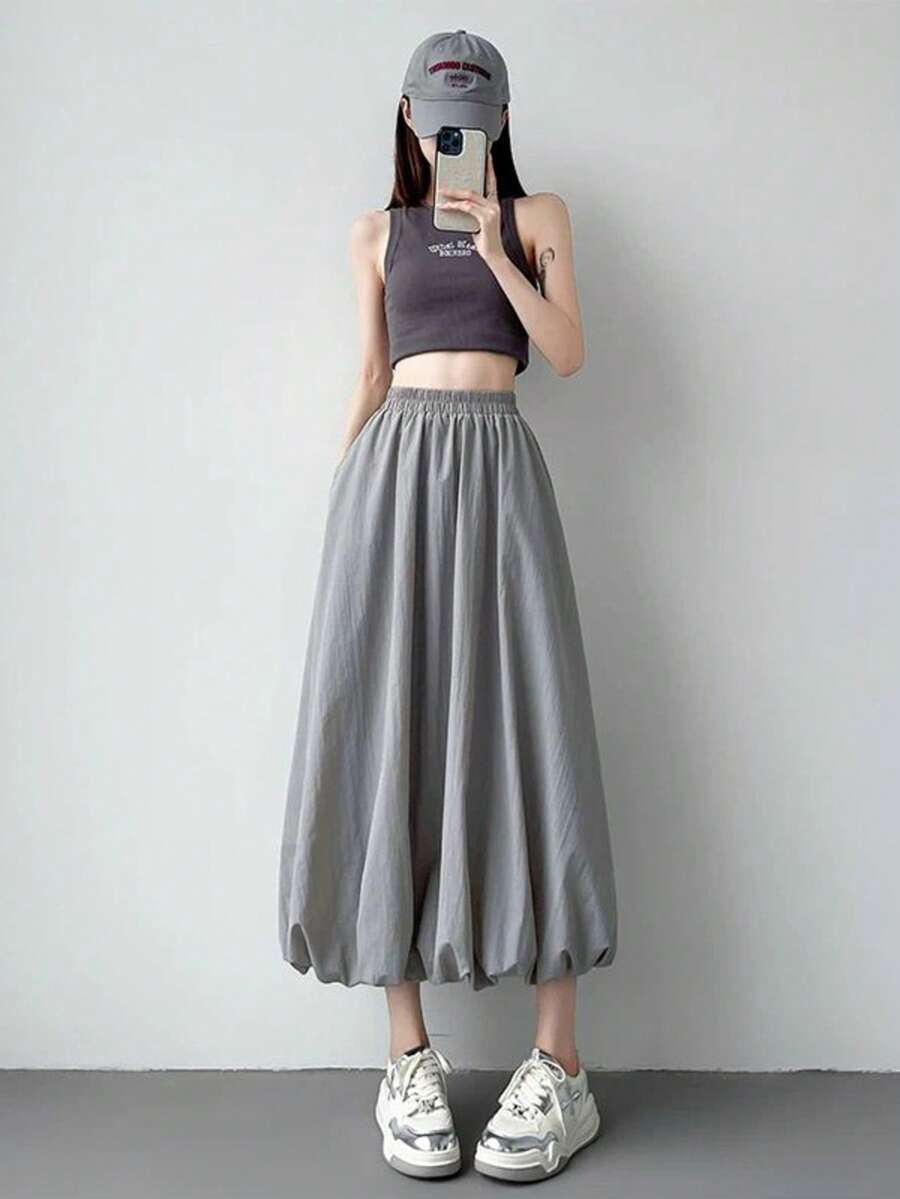 LONG BALLOON SKIRT Flower Skirt: The Perfect Choice For Sweet And Stylish Girls - Grey - View 1