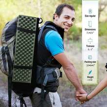 Almohadilla a prueba de humedad, colchón de tienda, tapete de tienda, colchón de espuma para camping, tapete de picnic plegable, cojín compacto suave, mochila plegable - Verde - Ver 6