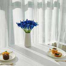 12/6/1 Blue Artificial Calla Lily 40cm Simulation Flower PU Fake Flower Calla Lily Artificial Bouquet, Suitable For Home Decoration, Indoor And Outdoor Decoration, Garden Decoration, Party Decoration, Bohemian Style Decoration, Holiday Party Decoration, Mother's Day Birthday Celebration, Daily Gift. - Blue - View 8